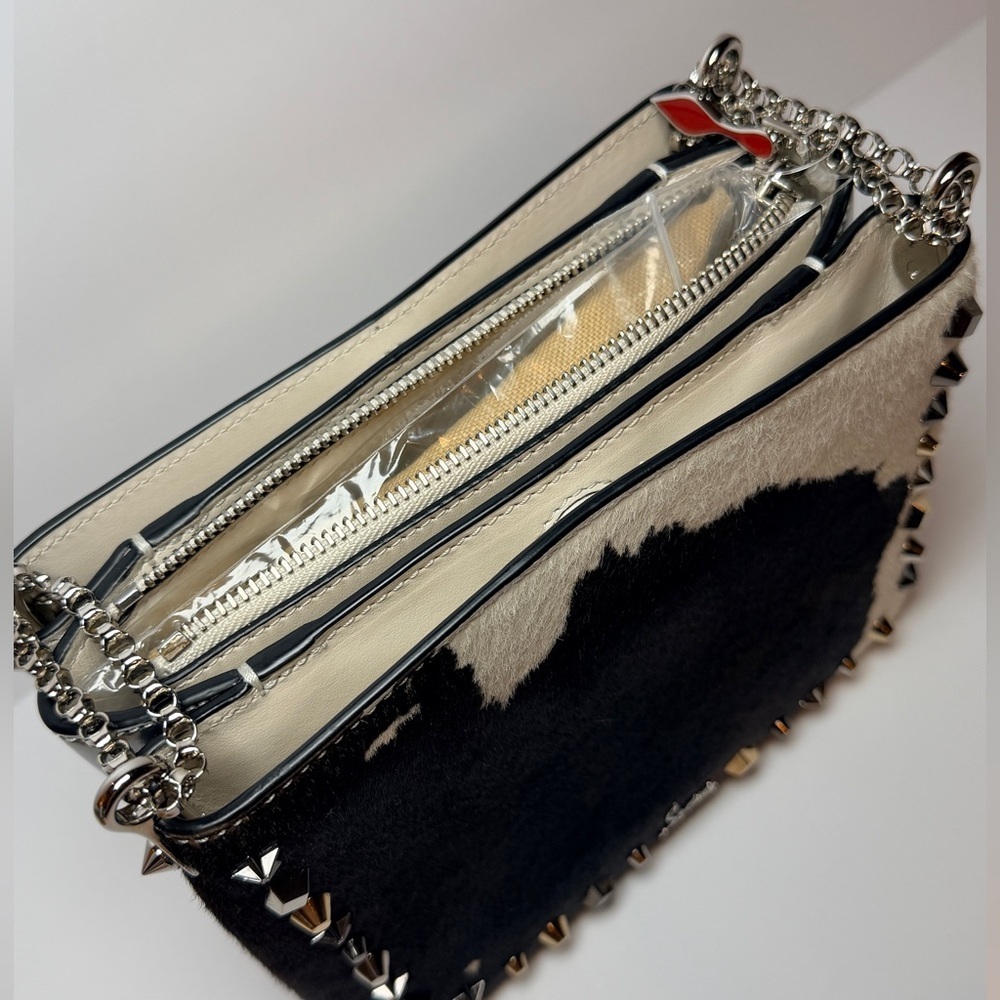 CHRISTIAN LOUBOUTIN Studded Triloubi Cowboy Western Pony Hair Chain Shoulder Bag - Picture 15 of 16